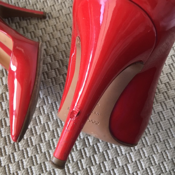 Sergio Rossi Lipstick Red Patant Stilettos Size 9 - Picture 7 of 7